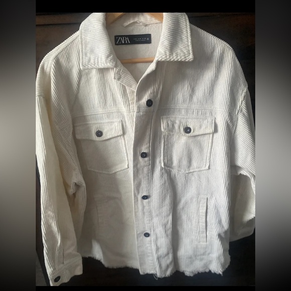 Zara White Corduroy Jacket - Picture 1 of 4